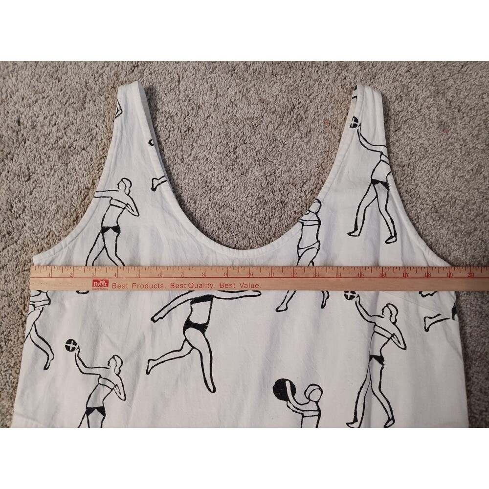 PO-EM The Demi Tank Sundress Sz. Lg. Cotton Villa Block Print Pockets Oversized - Picture 6 of 11